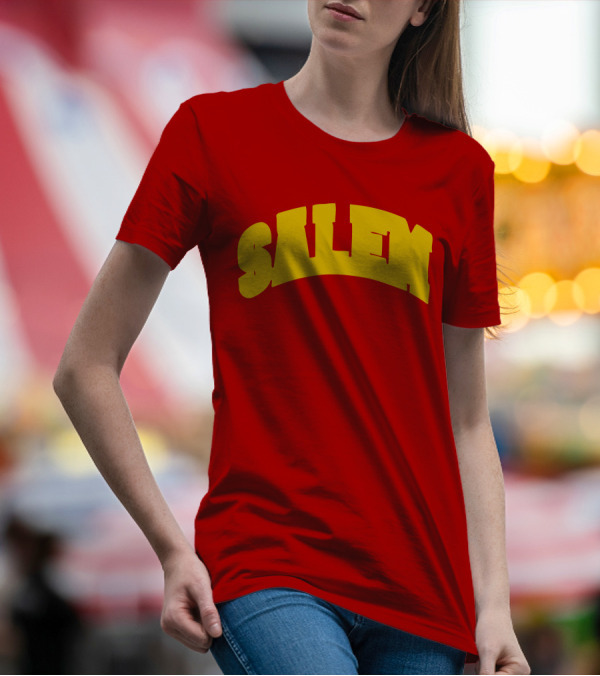 Salem Bold Yellow Arch On Red T-Shirt