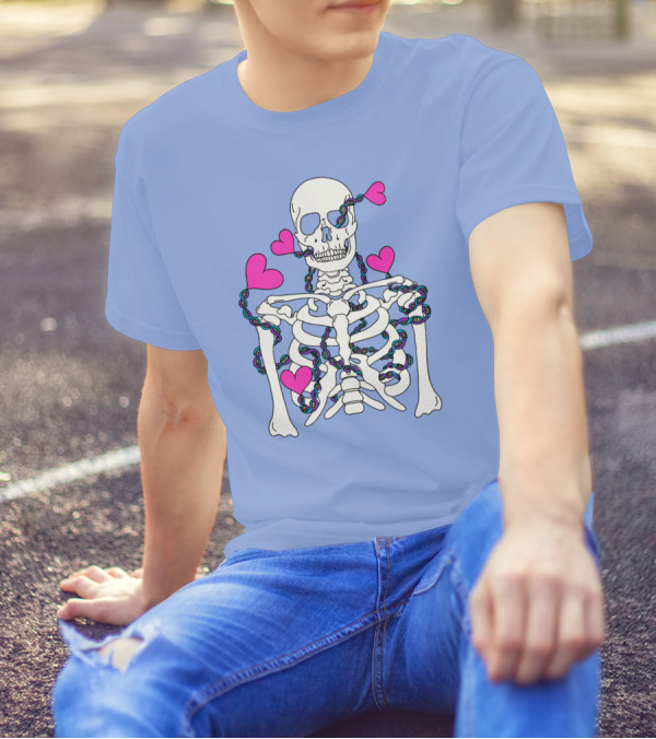 Lany Merch Tie Dye DNA Skeleton Hearts T-Shirt