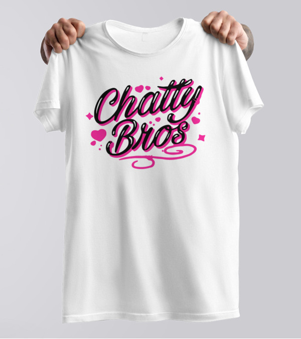 Chatty Bros Merch Heart Stars Motif Airbrush Bros T-Shirt