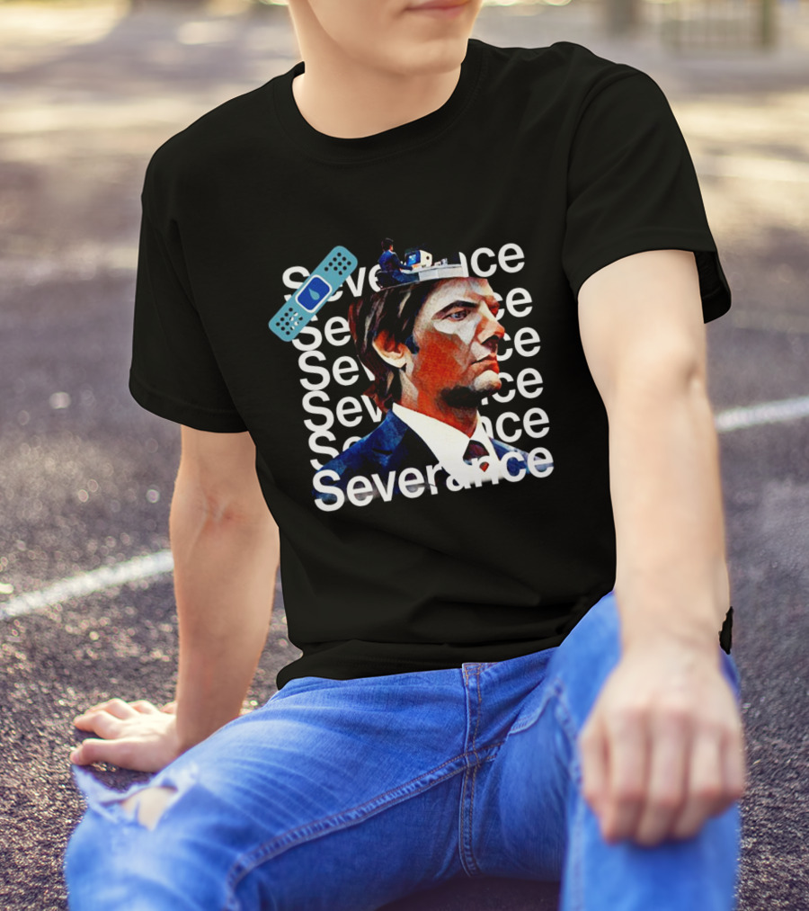 Severance Repeated Text With Bandage And Office Worker Scene T-Shirt