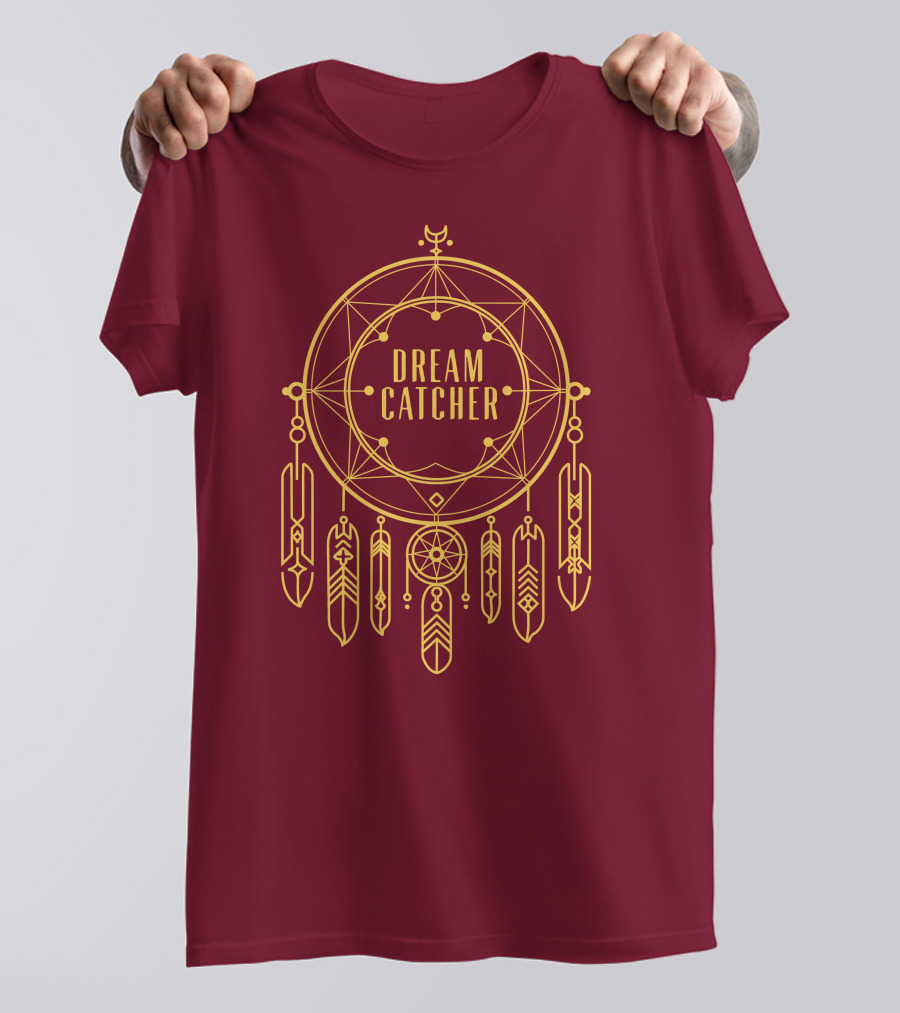 Dreamcatcher Merch Dream Catcher Geometric Feather T-Shirt