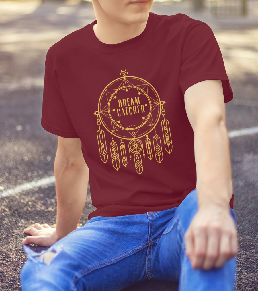Dreamcatcher Merch Dream Catcher Geometric Feather T-Shirt