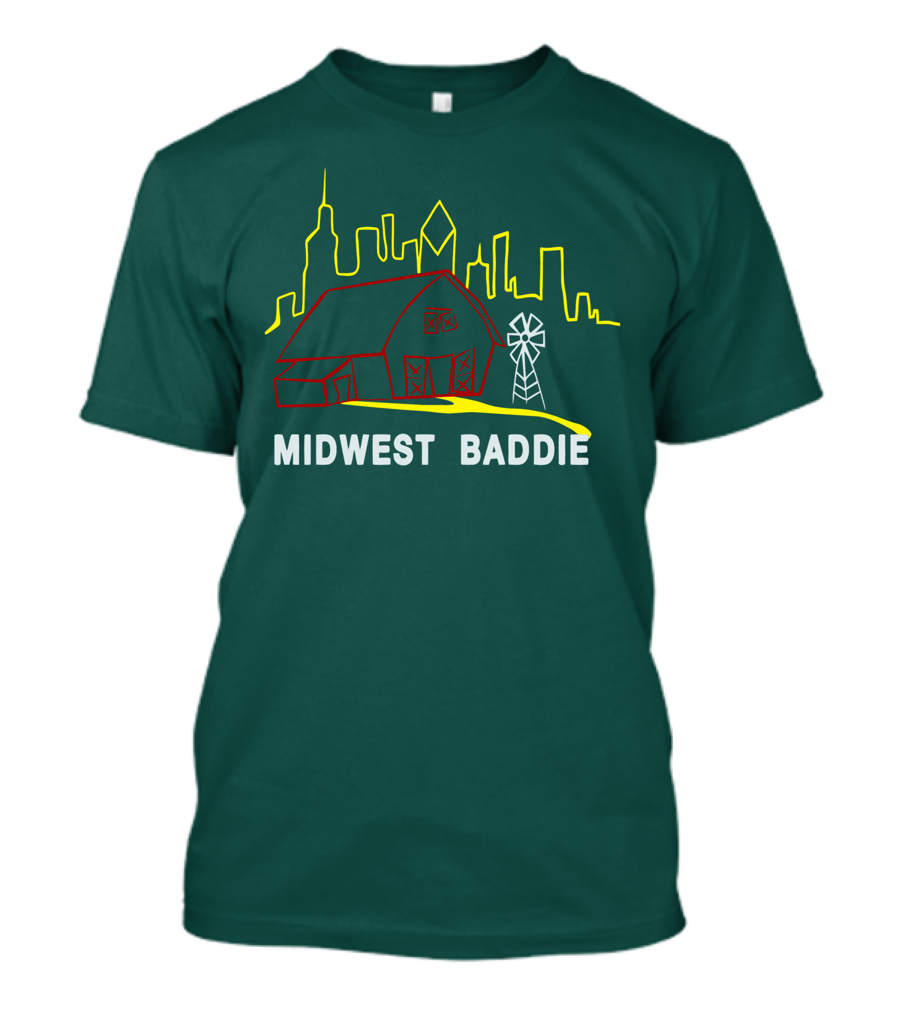 Midwest Baddie Caucasian James Merch Skyline Barn Windmill T-Shirt