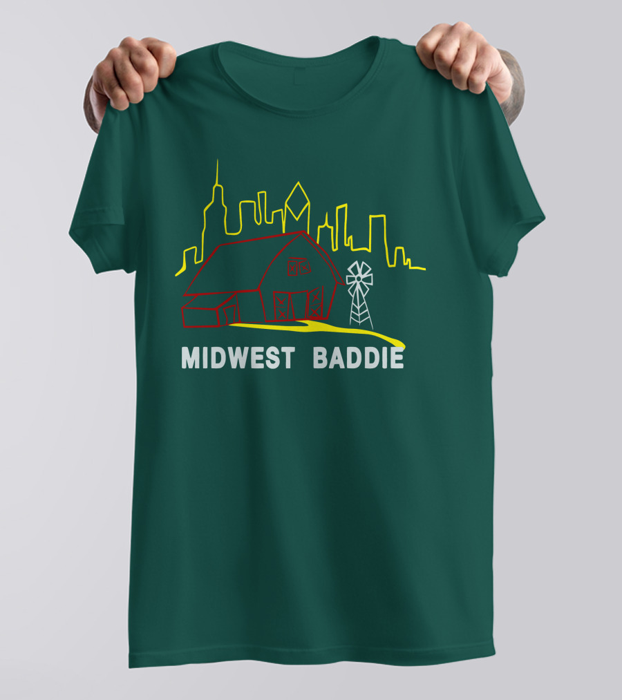 Midwest Baddie Caucasian James Merch Skyline Barn Windmill T-Shirt