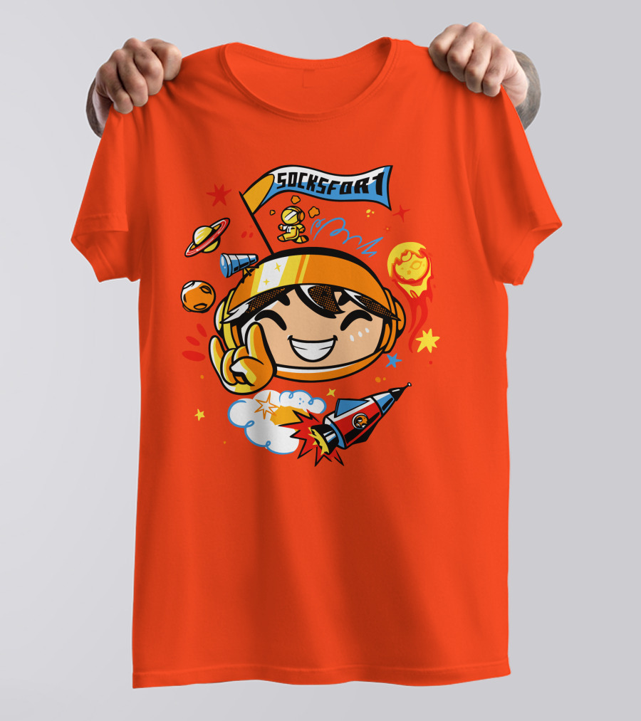 Socksfor1 Chibi Astronaut Space Adventure Merch T-Shirt