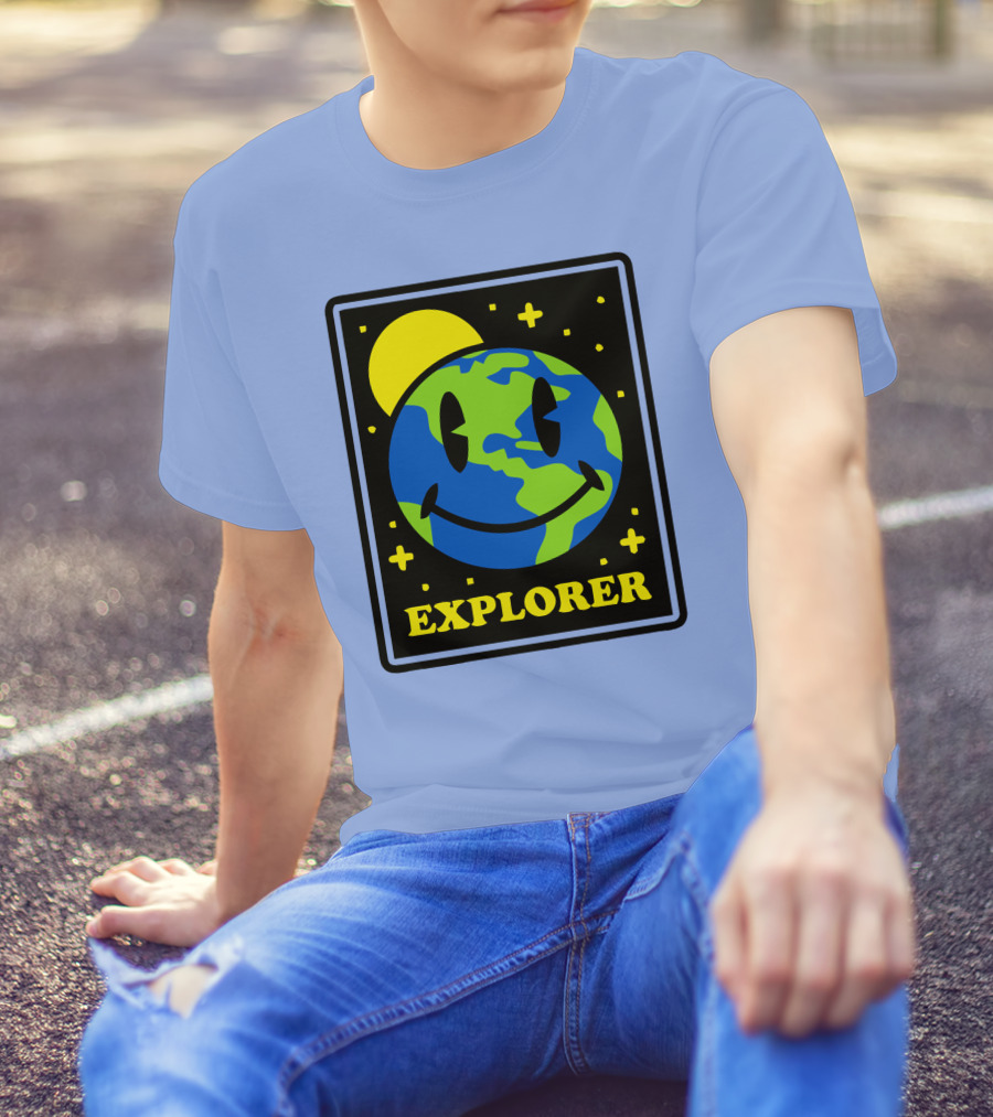 Socksfor1 Merch Explorer Earth Smiley T-Shirt