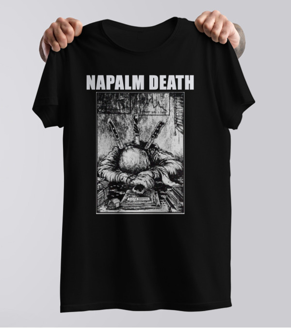Napalm Death Knife-Wielding Figure Art Merch T-Shirt