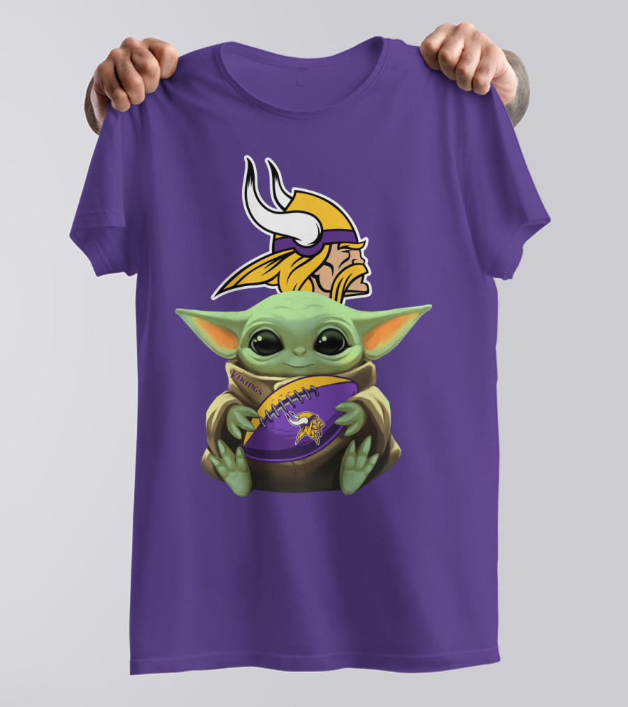 Vikings Football Baby Yoda T-Shirt