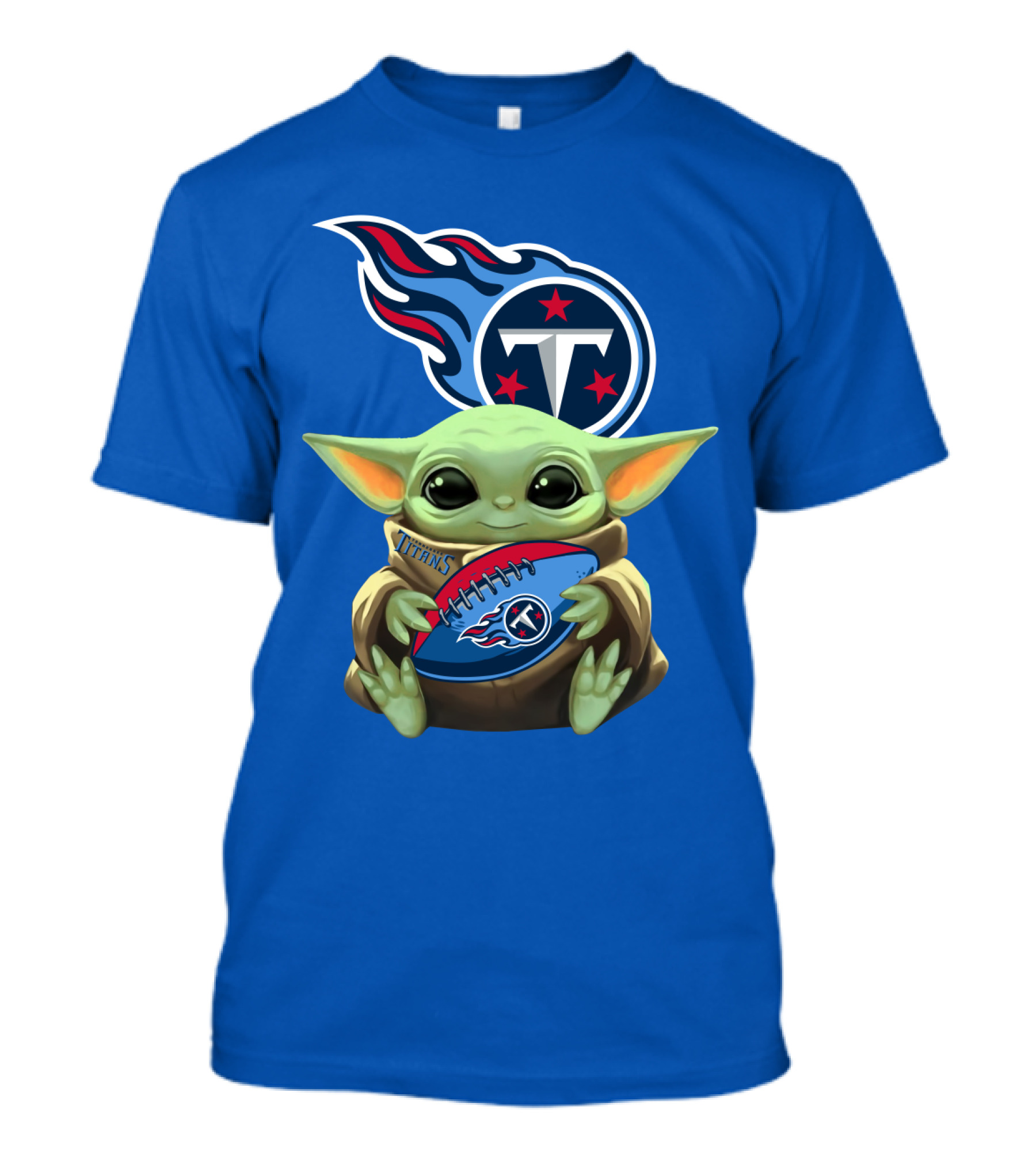 Tennessee Titans Baby Yoda Football T-Shirt
