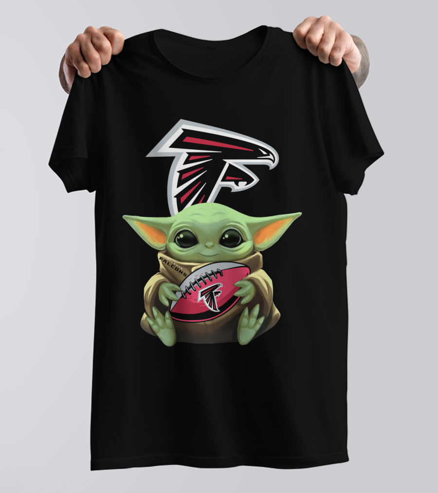 Atlanta Falcons Baby Yoda Football T-Shirt