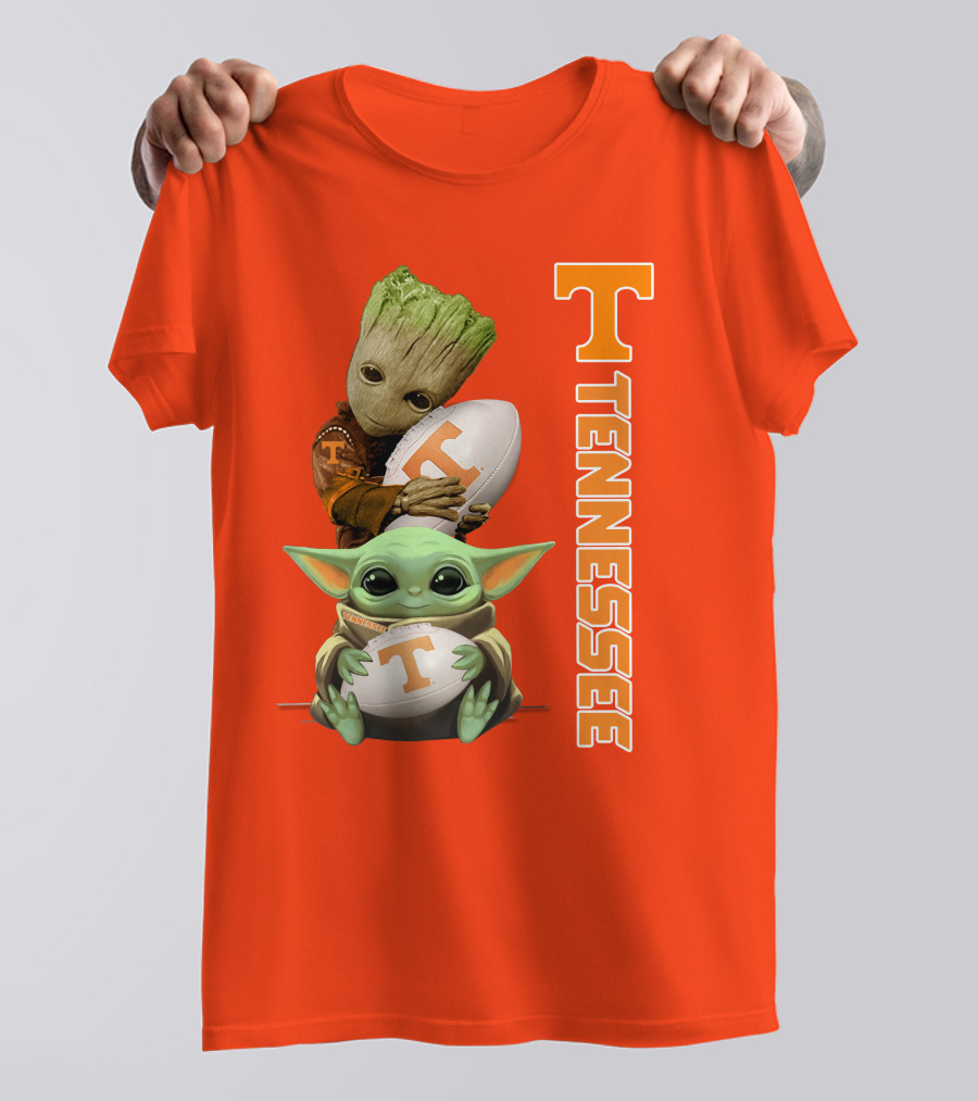 Groot Baby Yoda Tennessee Football T-Shirt