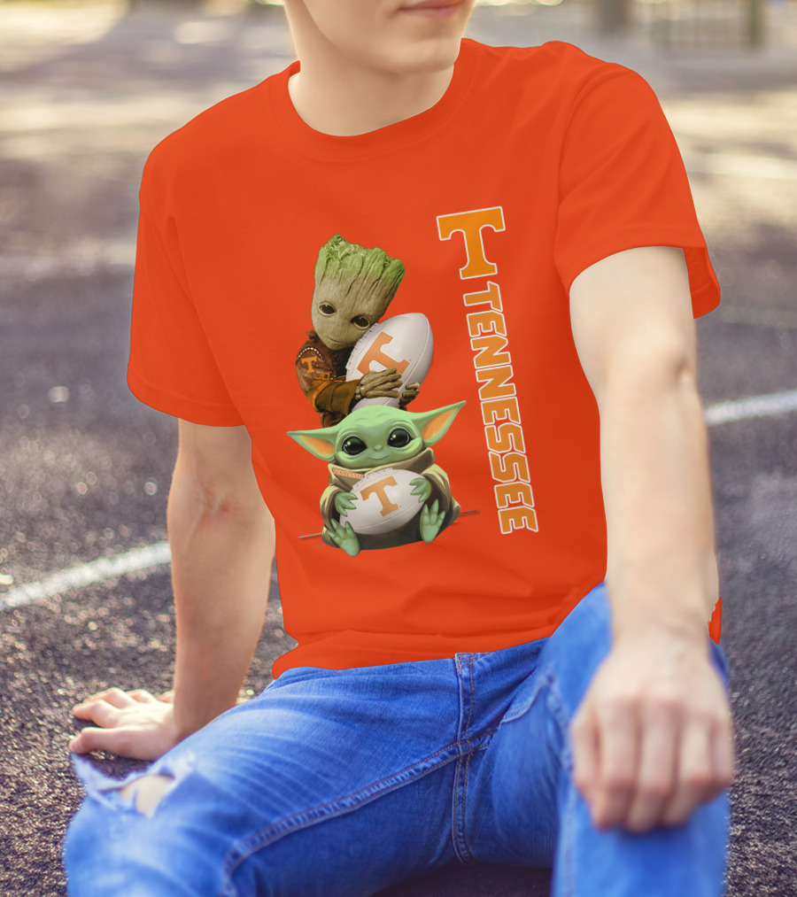 Groot Baby Yoda Tennessee Football T-Shirt