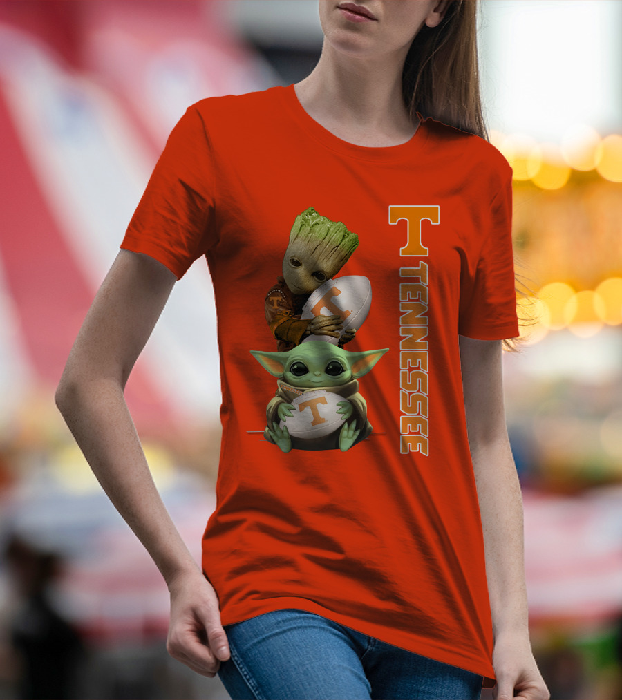 Groot Baby Yoda Tennessee Football T-Shirt