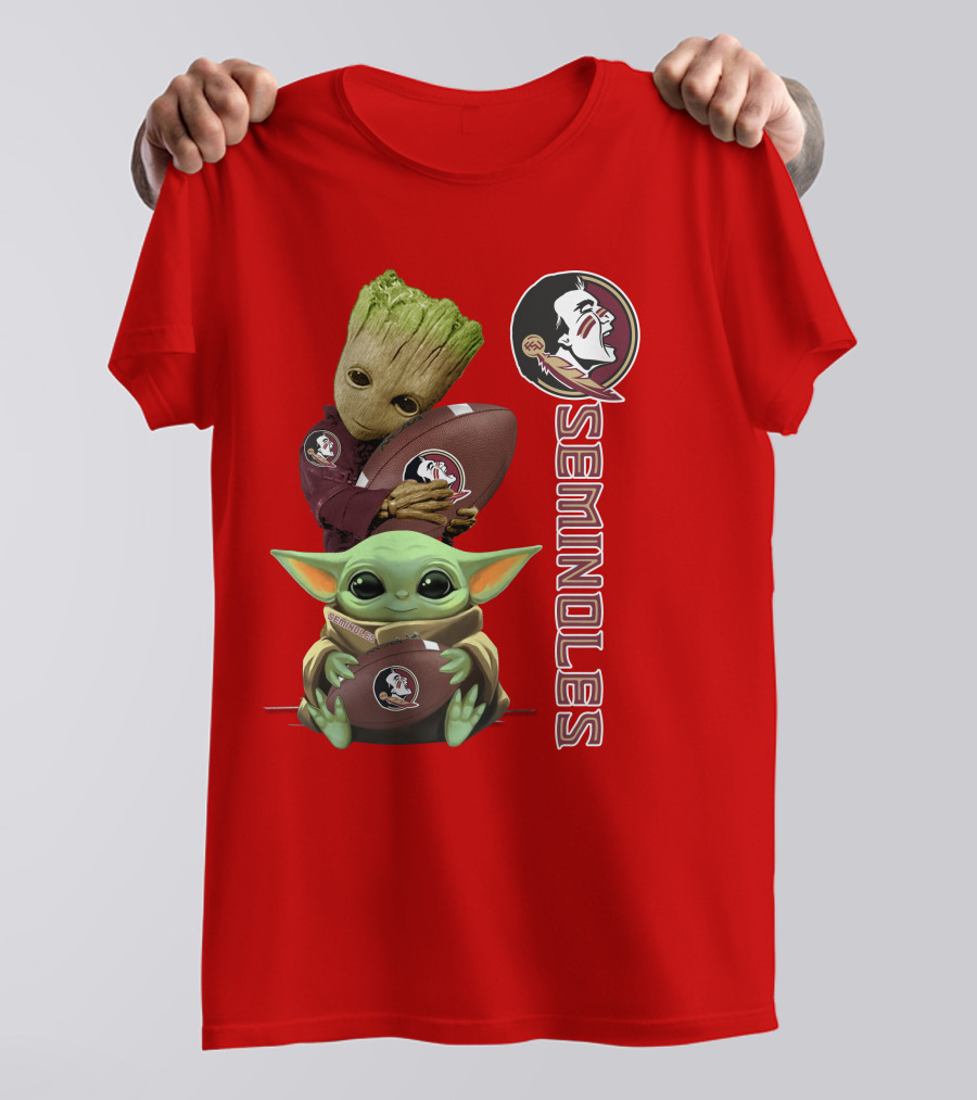 Seminoles Baby Groot And Baby Yoda Football Collaboration T-Shirt