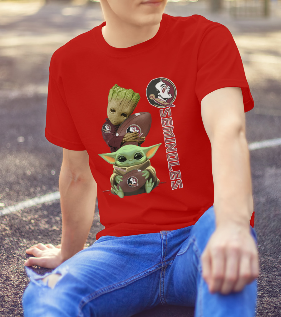Seminoles Baby Groot And Baby Yoda Football Collaboration T-Shirt