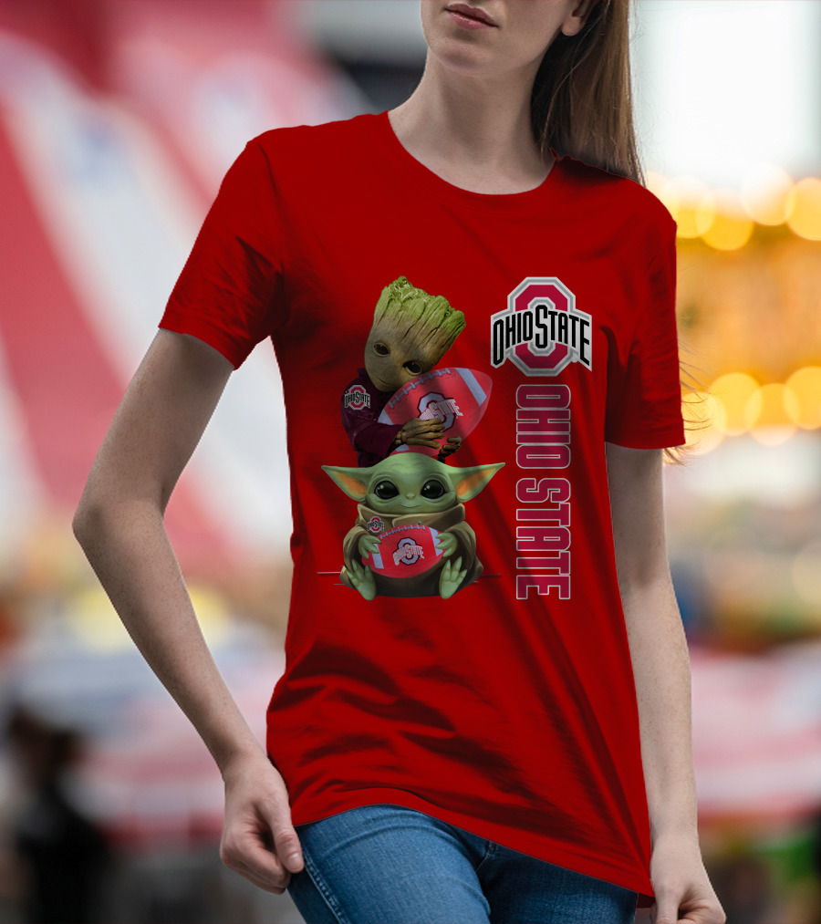 Ohio State Groot Baby Yoda Football T-Shirt