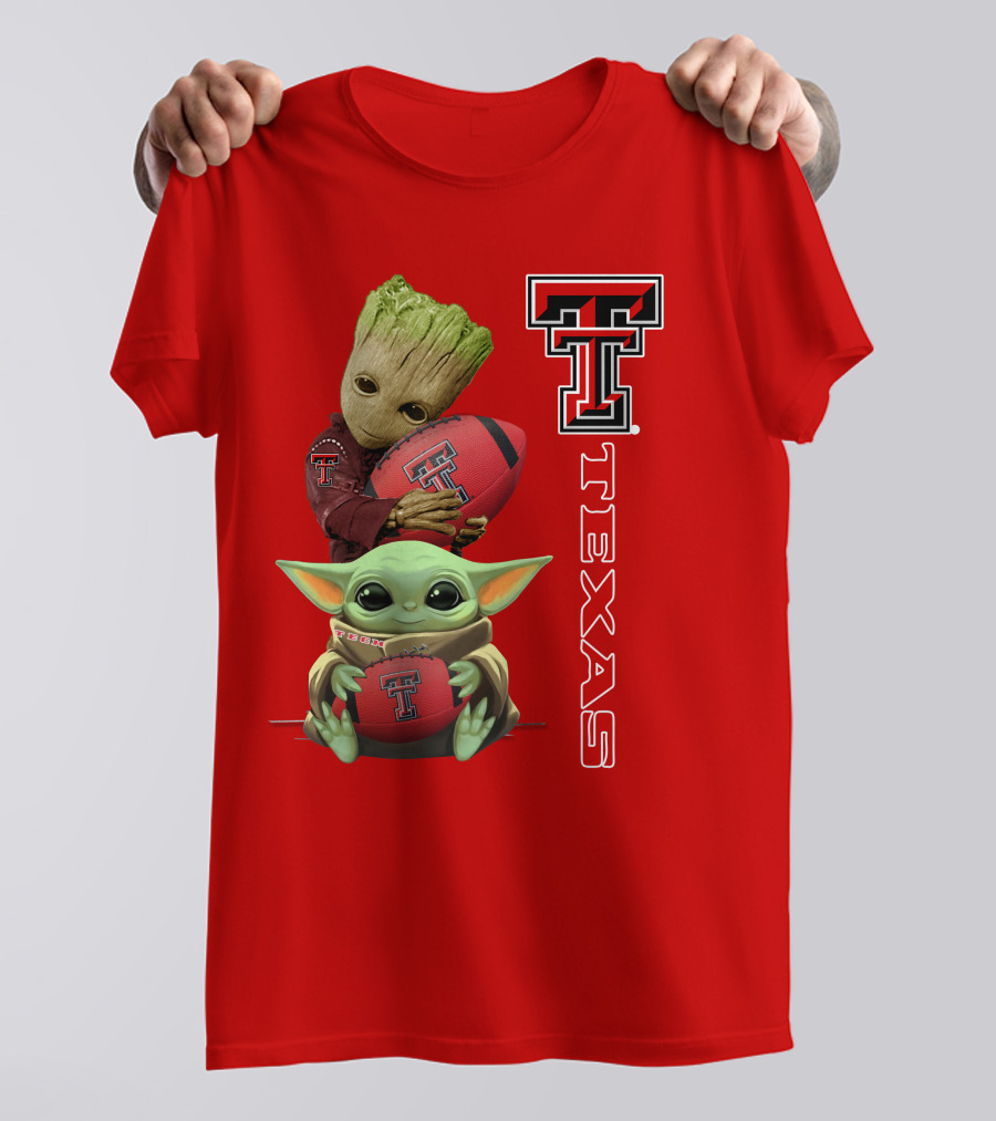 Groot Baby Yoda Texas Tech Football T-Shirt