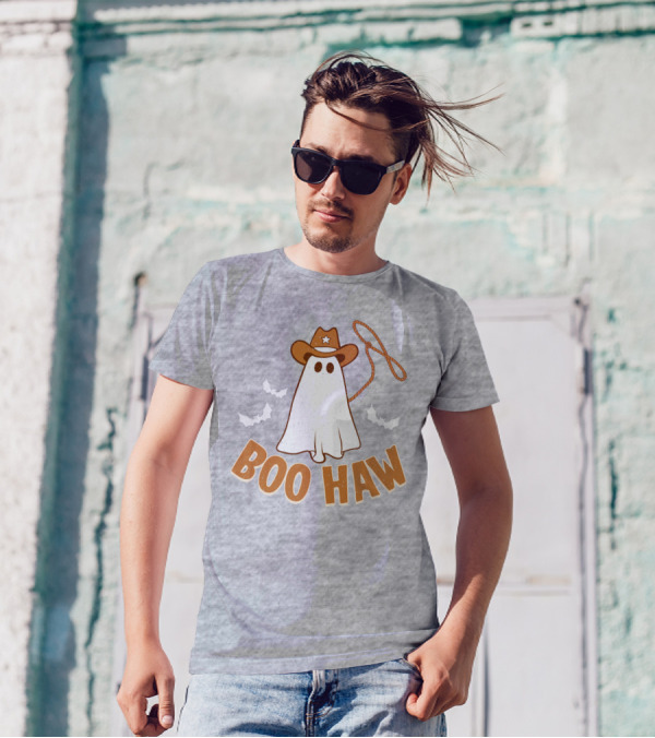 Boo Haw Western Ghost Cowboy Halloween T-Shirt