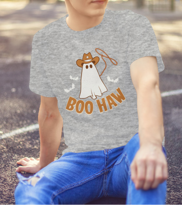 Boo Haw Western Ghost Cowboy Halloween T-Shirt