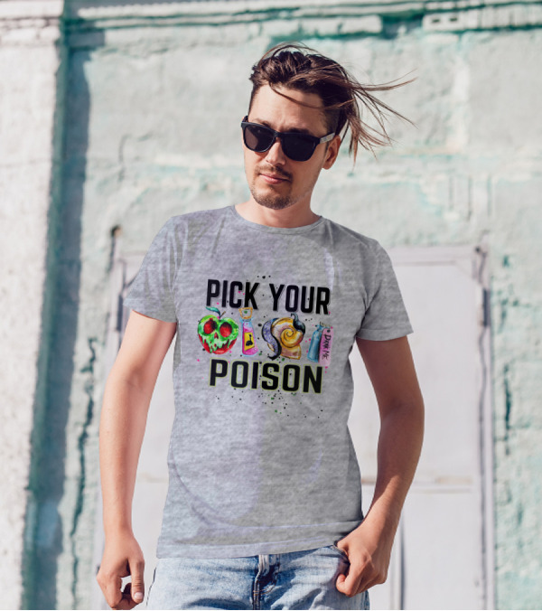 Pick Your Poison Halloween Skull Apple Potion Snail Drink Me T-Shirt