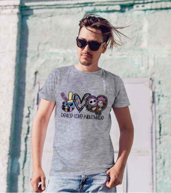 Peace Love Nightmare Before Christmas Halloween T-Shirt