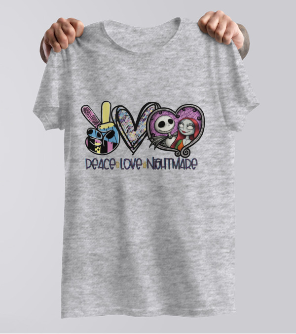 Peace Love Nightmare Before Christmas Halloween T-Shirt