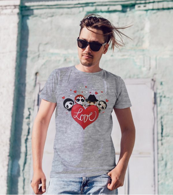 Love Horror Movie Chibi Quartet Valentine T-Shirt