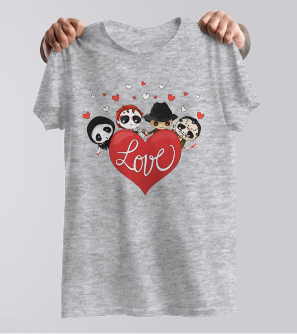 Love Horror Movie Chibi Quartet Valentine T-Shirt