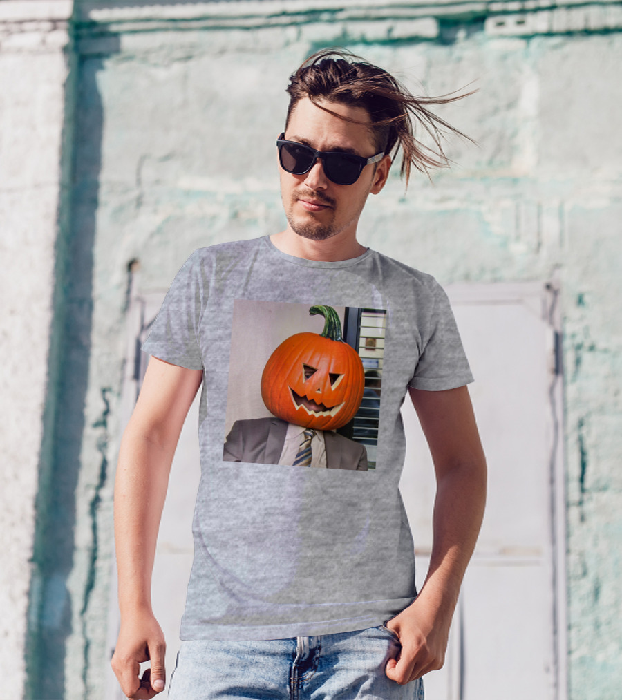 Office Halloween Pumpkin Head Costume T-Shirt