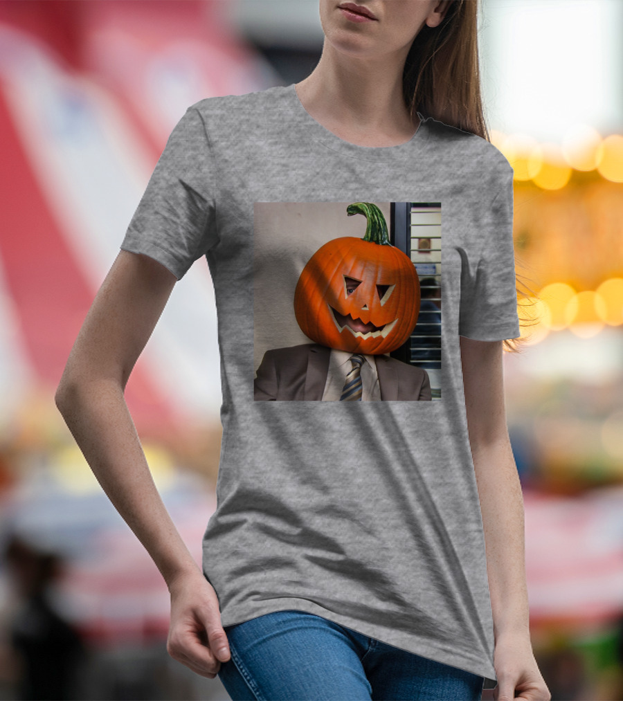 Office Halloween Pumpkin Head Costume T-Shirt