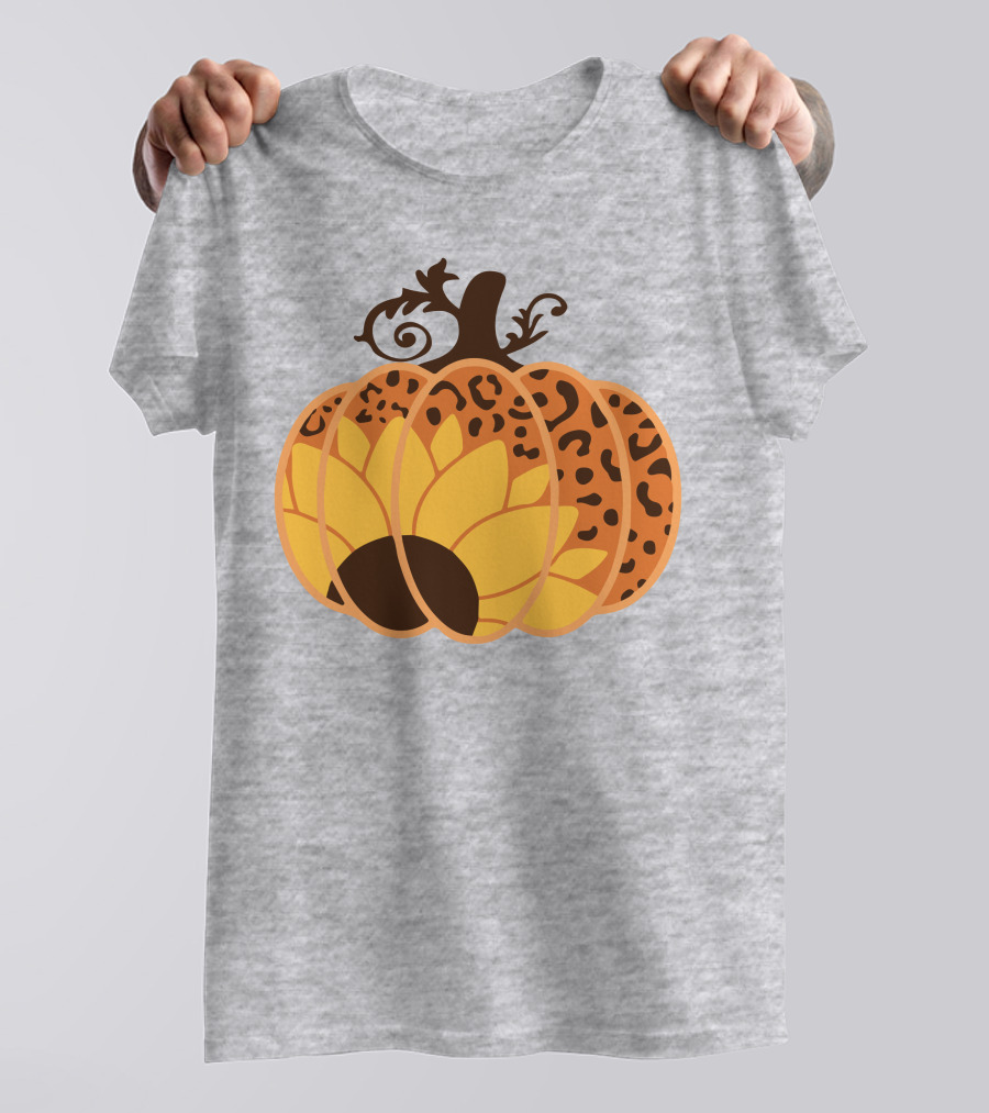 Sunflower Leopard Pumpkin Cheetah Pumpkin T-Shirt