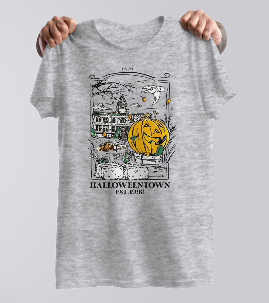 Halloweentown Est 1998 Jack-O'-Lantern And Haunted House Scene T-Shirt