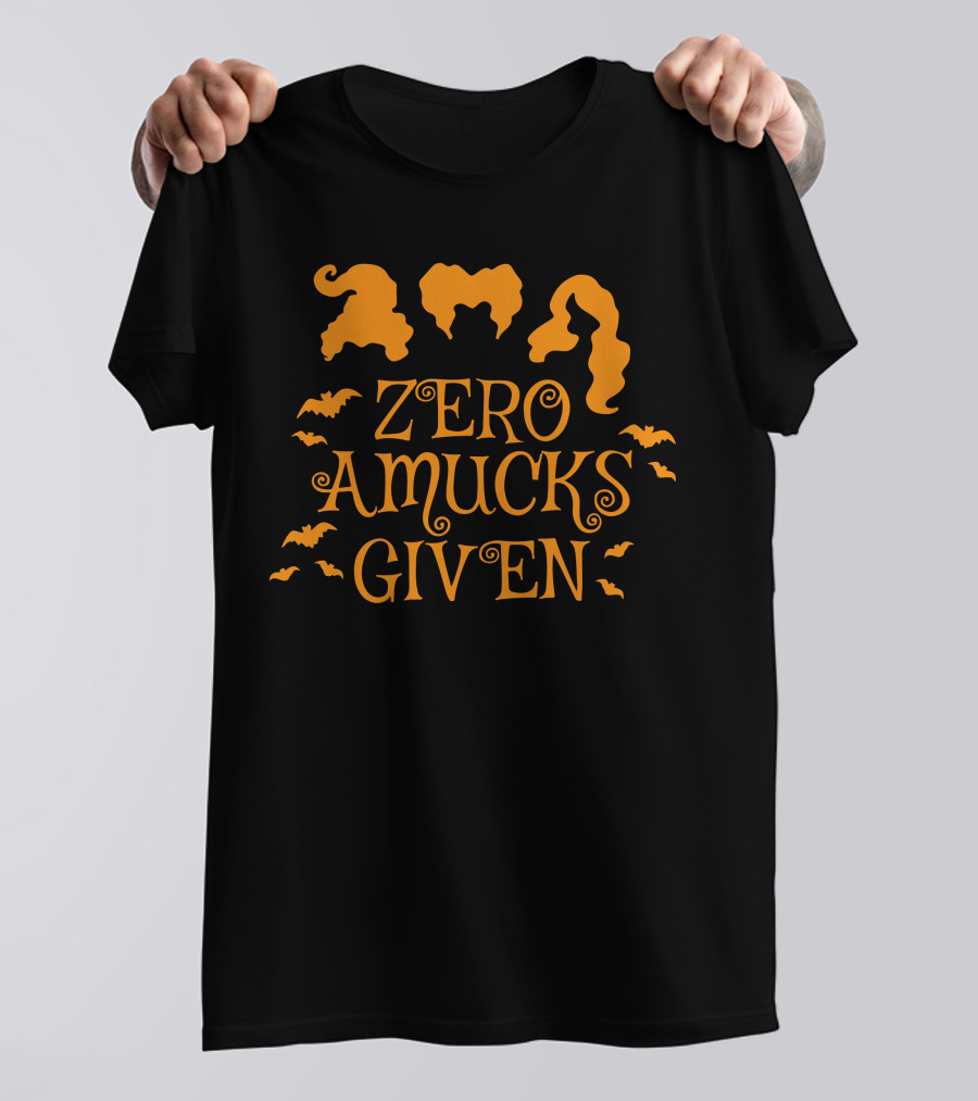 Zero Amucks Given Hocus Pocus Witch Silhouettes And Bats T-Shirt