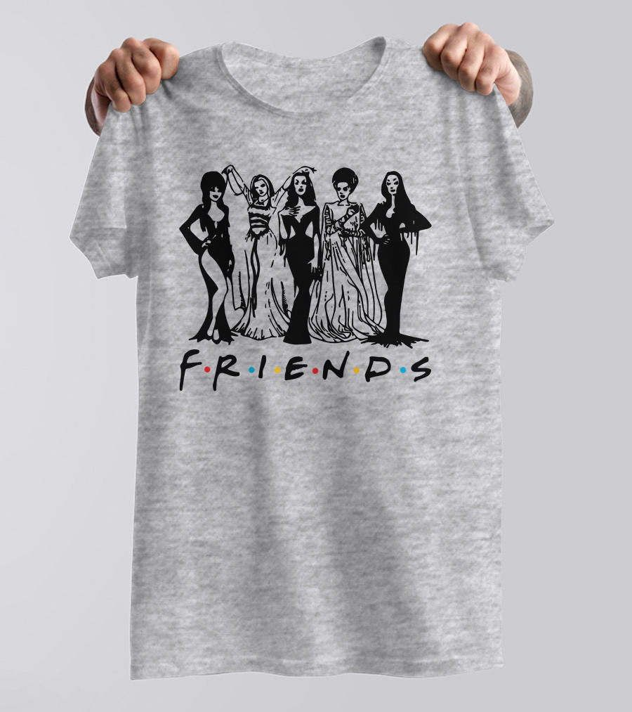 Horror Friends Squad Gothic Icons In Classic TV Show T-Shirt