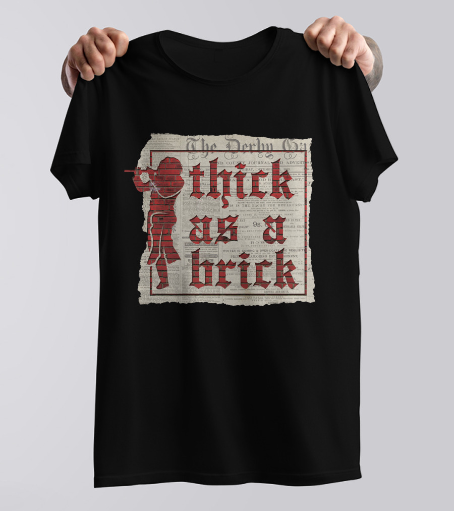 Thick As A Brick Newspaper Red Flute Player T-Shirt