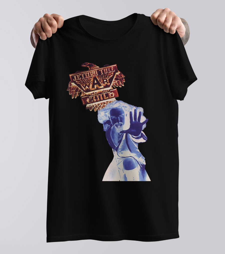 Jethro Tull War Child Eagle Motif With Reaching Figure T-Shirt