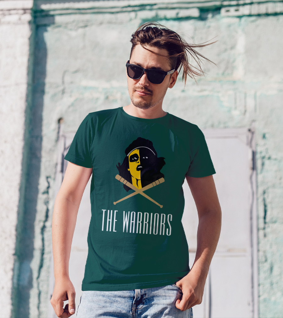 The Warriors Movie Concept Art Face And Crossed Bats T-Shirt