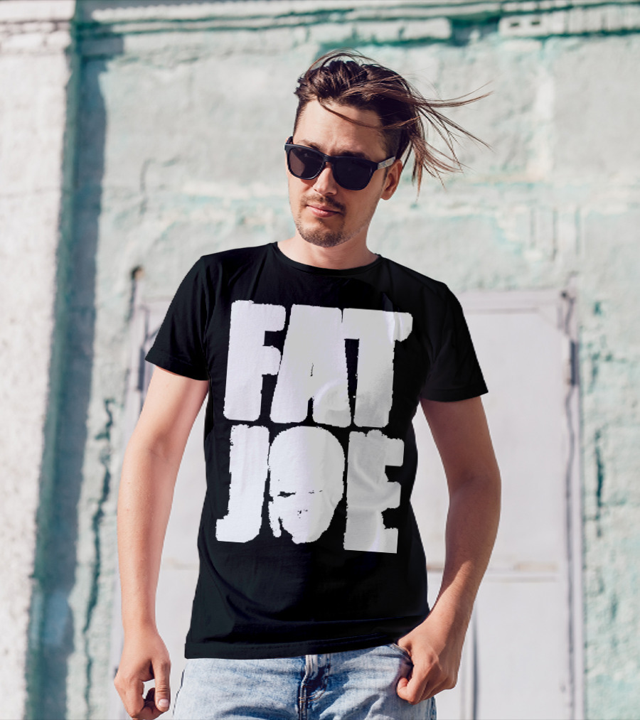 Fat Joe Face Inside Bold White Letters T-Shirt