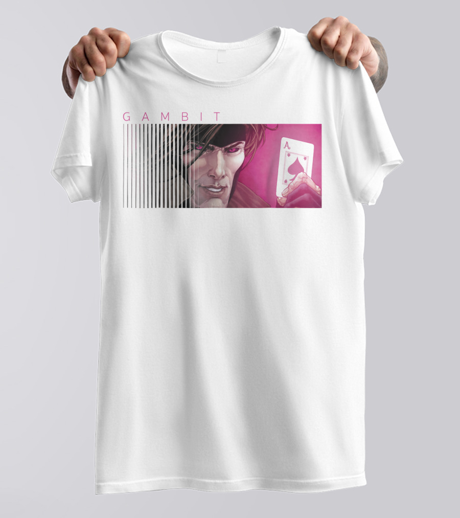 Gambit X-Men Holding Ace Of Spades Card T-Shirt
