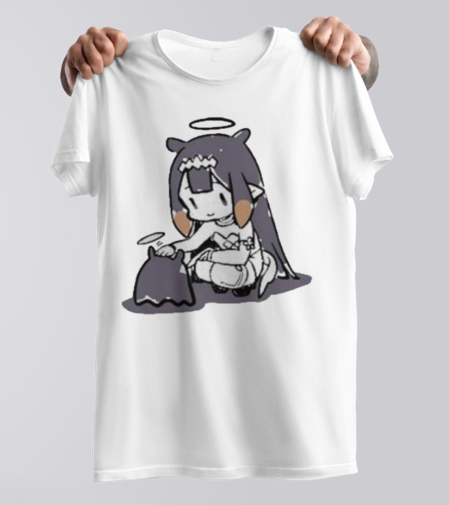 Hololive Ninomae Inanis Tako Fan Art Cute Anime Character Interaction T-Shirt