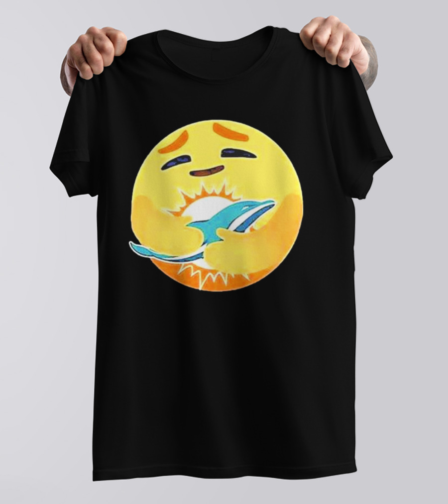 Miami Dolphins Emoji Hugging Dolphin T-Shirt