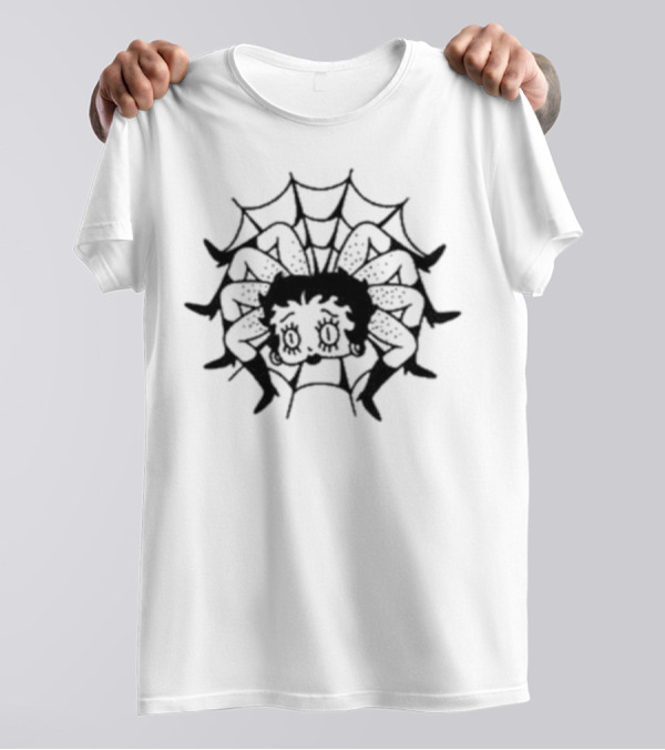 Junkyard Dtf Spiderweb Betty Boop Spider Image T-Shirt