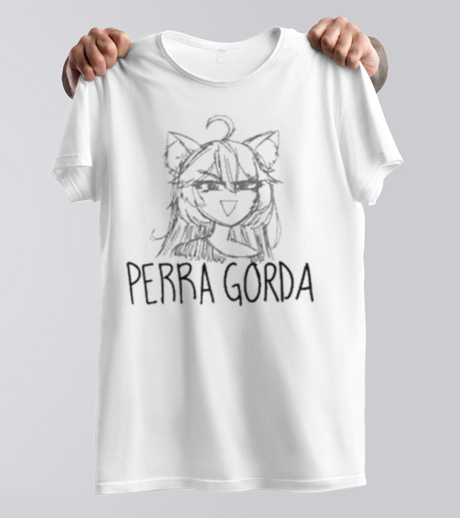 Perra Gorda Anime Catgirl Sketch T-Shirt