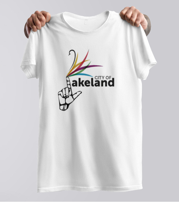 City Of Lakeland Hand Gesture With Colorful Feathers T-Shirt