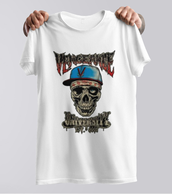 Vengeance University Zacky Vengeance Skull Cap Est 666 T-Shirt