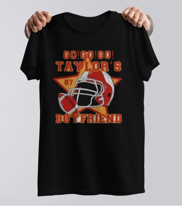 Go Go Go Taylor's Boyfriend 87 Football Helmet T-Shirt