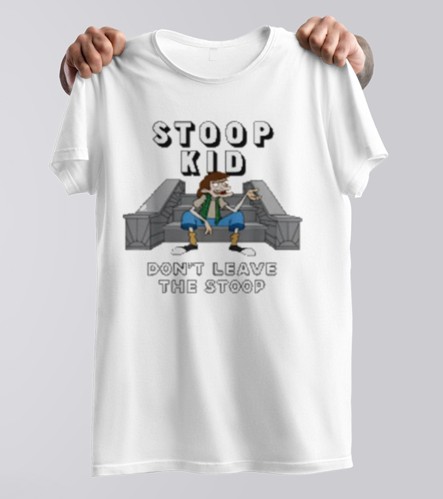 Fat Kid Deals Stoop Kid Cartoon Don't Leave The Stoop Sitting Outside T-Shirt