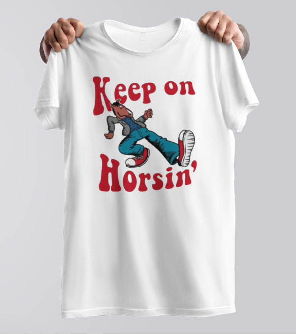 Hiphop Bojack Horseman Keep On Horsin' Retro Cartoon T-Shirt