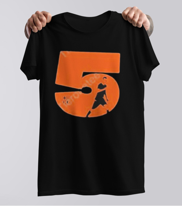 Sergio 5 Soccer Player Silhouette Orange T-Shirt