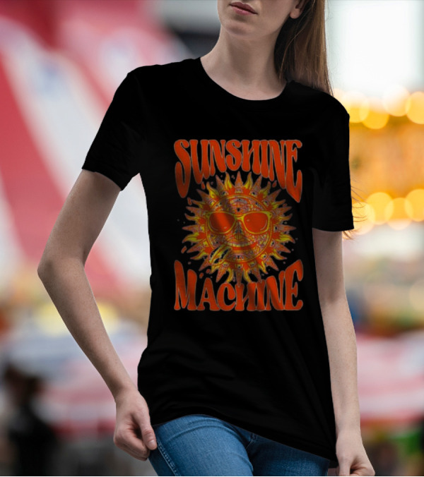 SUNSHINE MACHINE Smiling Sun With Sunglasses And Vibrant Colors T-Shirt